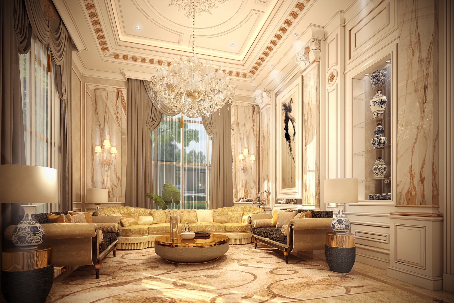 opulent living room in our luxury homes