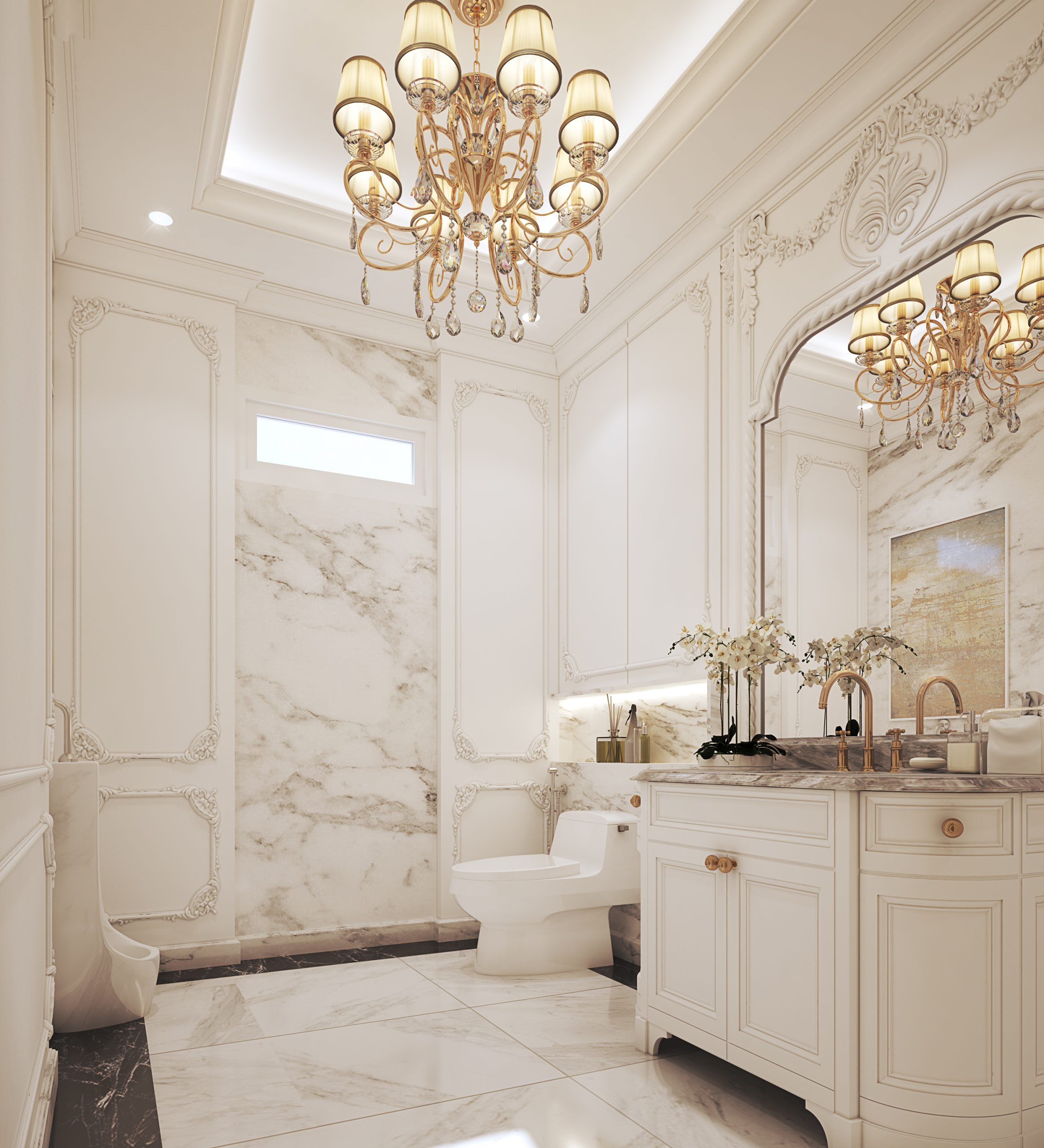 chandelier for luxury bathroom design