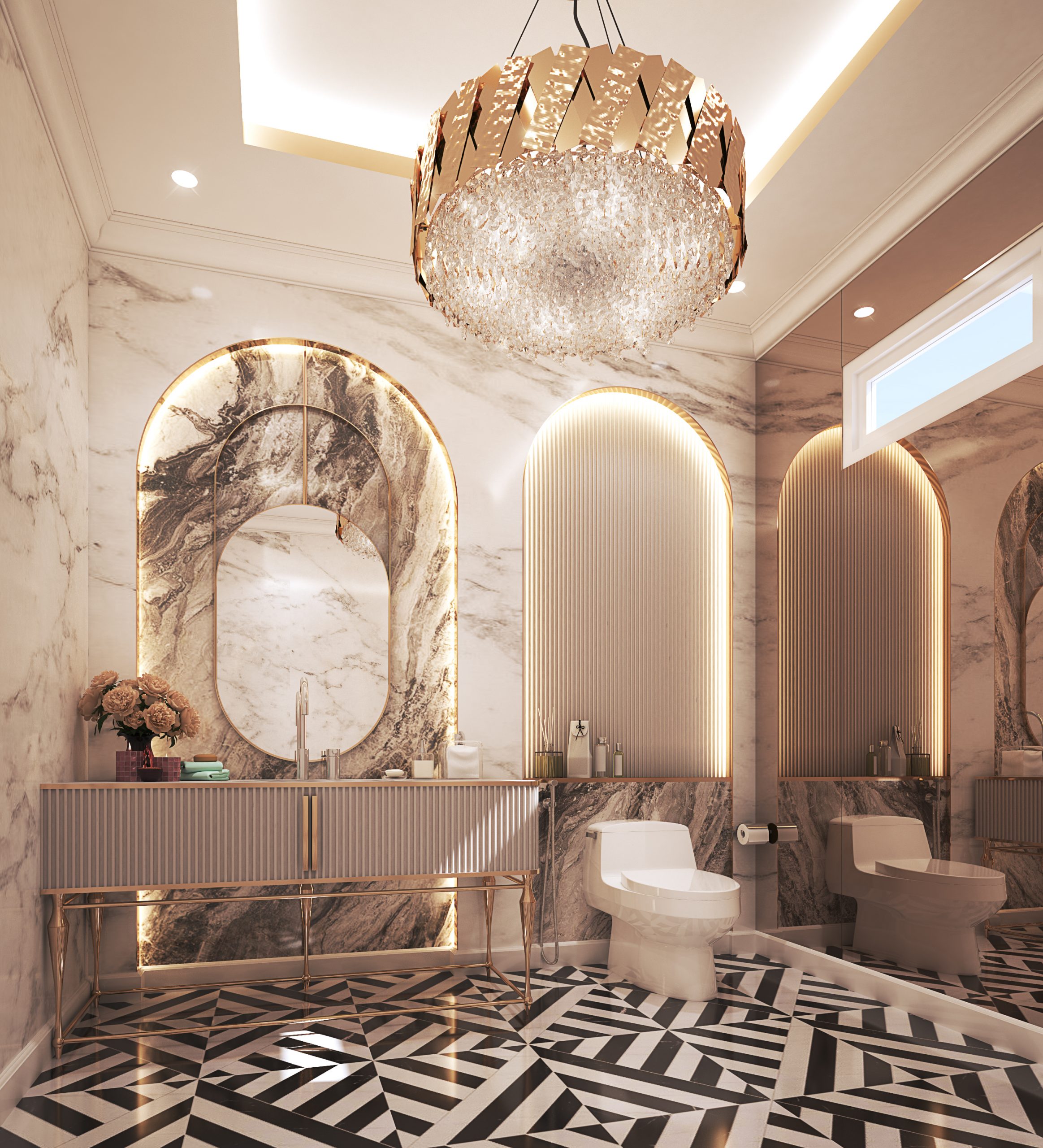 custom lighting for luxury bathroom design